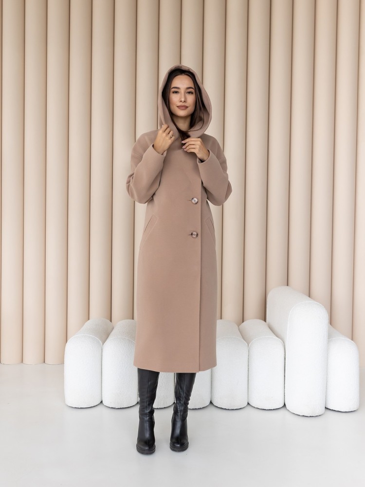 Marta cashmere coat with hood 48 - kovash.com.ua 