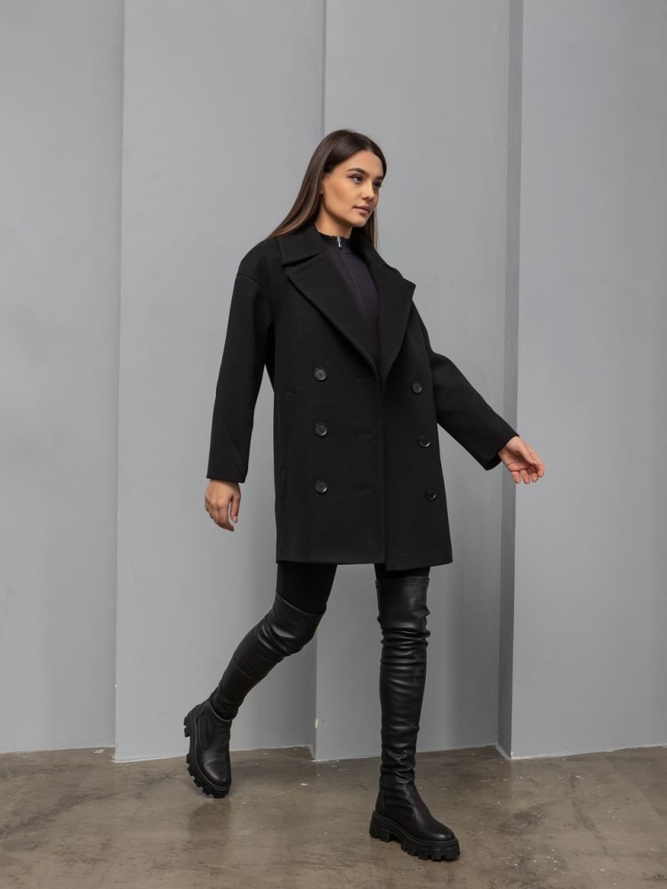Cropped Maxine Coat — Ribbed Fabric 42 - kovash.com.ua 