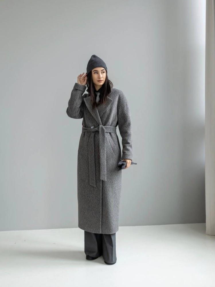 Пальто длины макси Марсель, ангора диагональ, серый цвет 48 - kovash.com.ua 01 