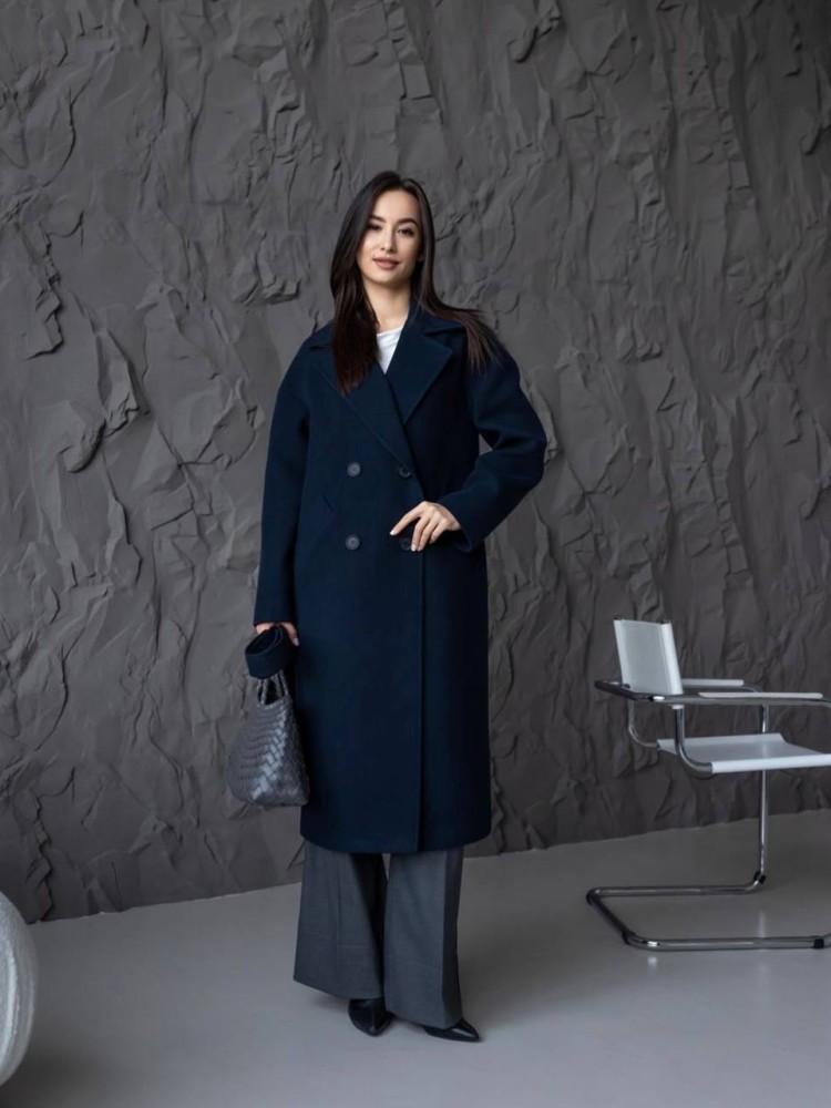 Пальто оверсайз Бруклін темно-синій 46 - kovash.com.ua 01 