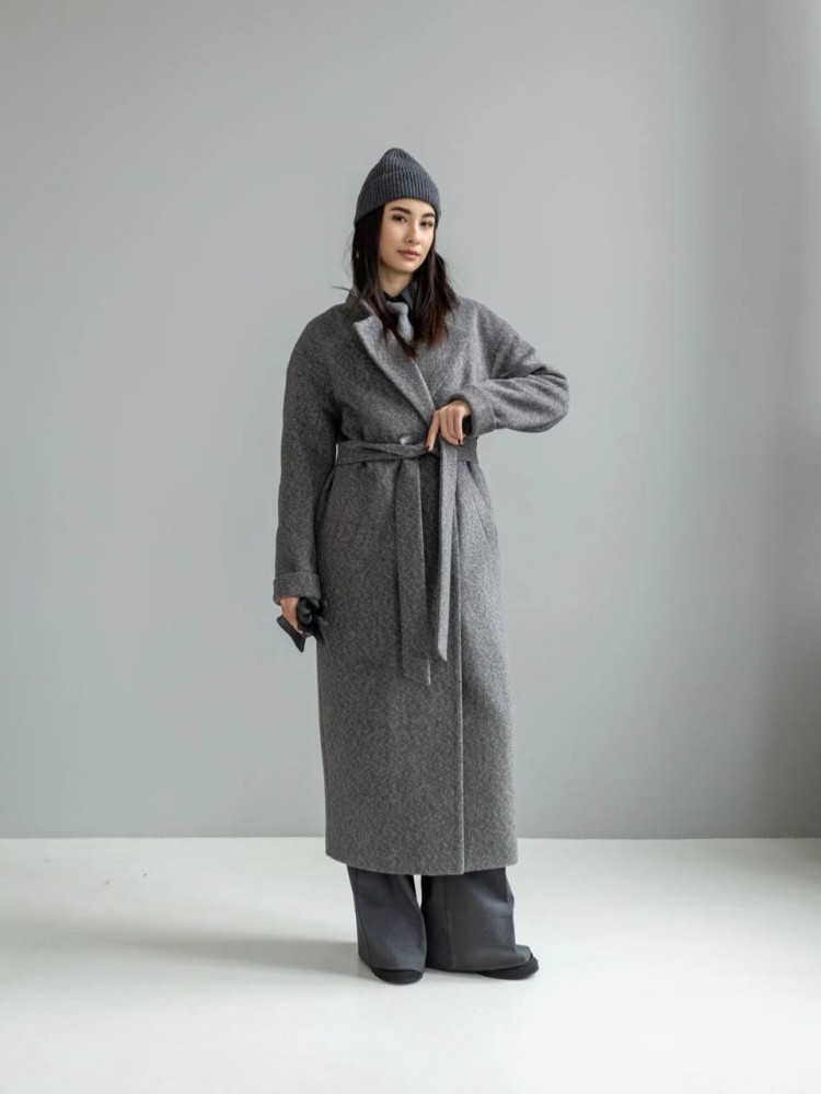 Maxi-length coat “Marseille”, diagonal angora, grey, winter 50 - kovash.com.ua 01 