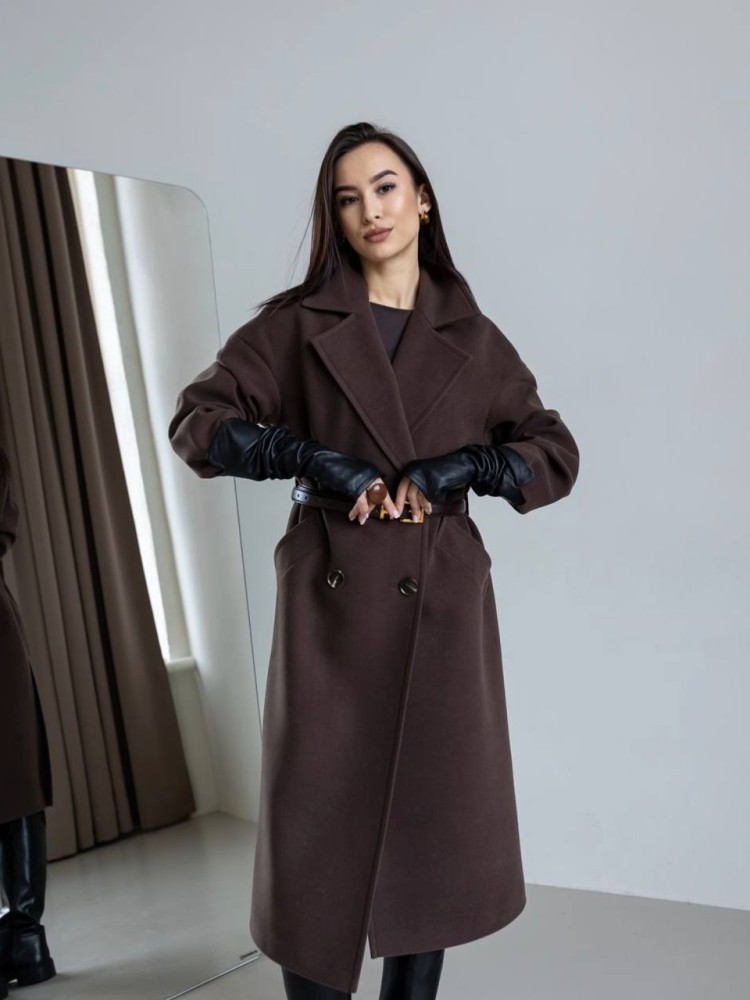 Пальто  оверсайз Бруклін шоколад 42 - kovash.com.ua 01 