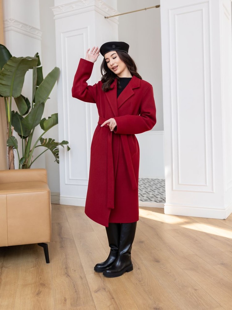 Зимове пальто на запах Текіла кашемір 46 - kovash.com.ua 01 