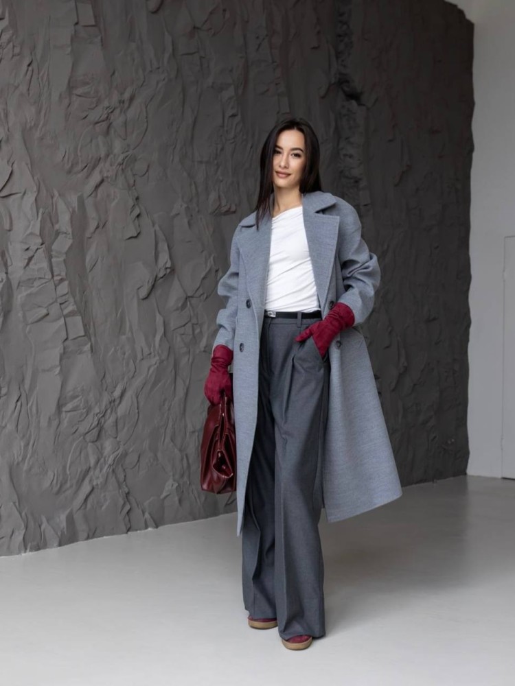 Пальто оверсайз Бруклін сірий 48 - kovash.com.ua 