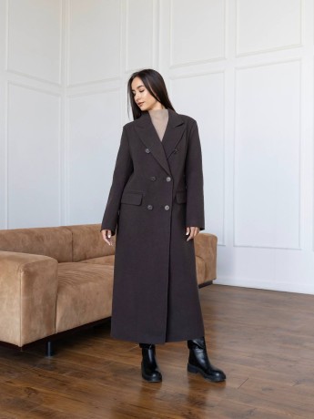 Пальто максі Кармен темний шоколад - kovash.com.ua  Пальто максі Кармен темний шоколад - kovash.com.ua