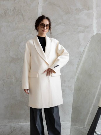 Демисезонное укороченое пальто Мохито кашемир молоко - kovash.com.ua 
