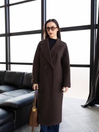 Довге пальто Прованс коричневе з кашеміру - kovash.com.ua 