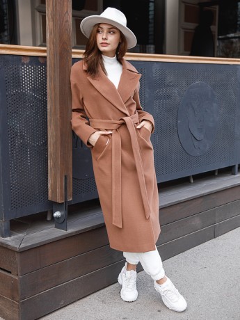 Tango long winter cashmere coat with loose fit