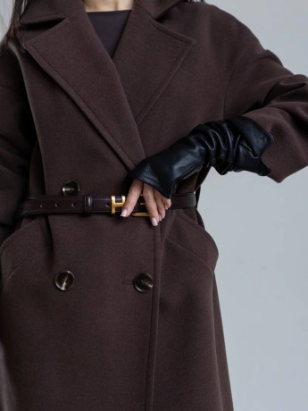 Пальто  оверсайз Бруклін шоколад - kovash.com.ua 
