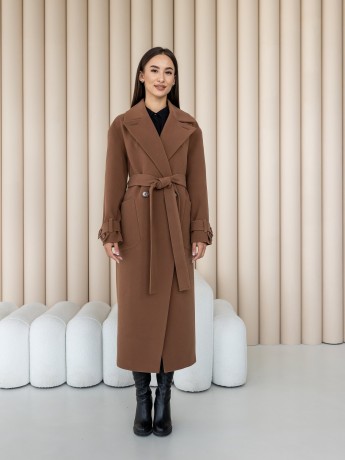 Sophie long coat with patch pockets