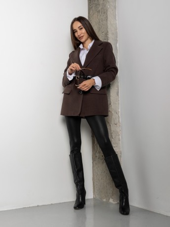 Шоколадне пальто-піджак Манго з кашеміру - kovash.com.ua 