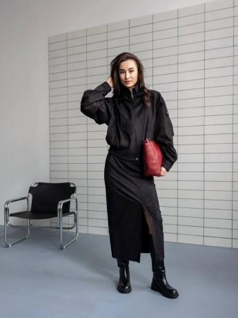 Костюм Дюна из эко-замши в чёрном цвете - kovash.com.ua 