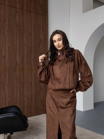 Костюм Дюна из эко-замши в шоколадном цвете - kovash.com.ua 