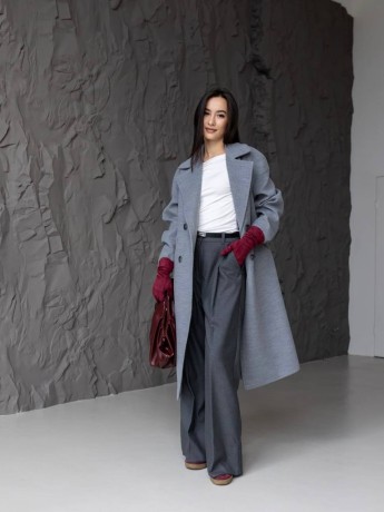 Пальто оверсайз Бруклін сірий - kovash.com.ua 