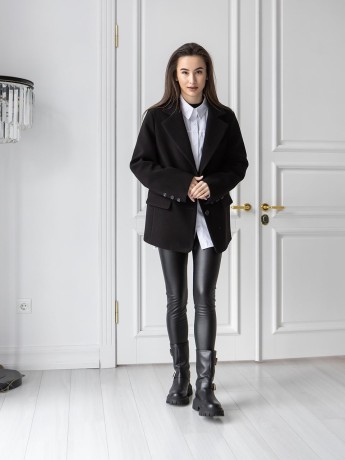 Mango cashmere coat-jacket Black