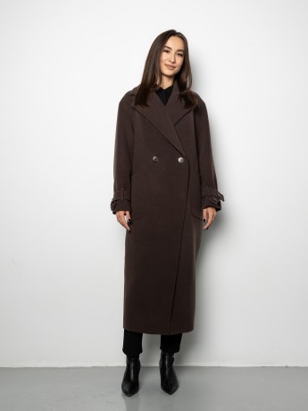 Sophie long coat with patch pockets