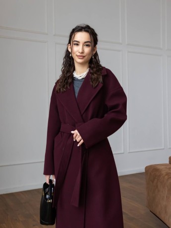 Пальто  оверсайз Бруклін бургунді - kovash.com.ua 
